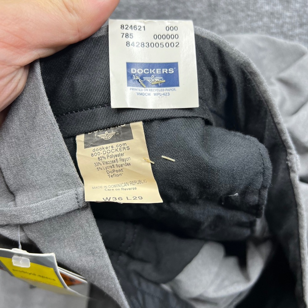 Dockers Dress Pants Mens 36x29 Gray proStyle Relaxed Fit Pleated Cuffed 40509465 - Picture 13 of 16